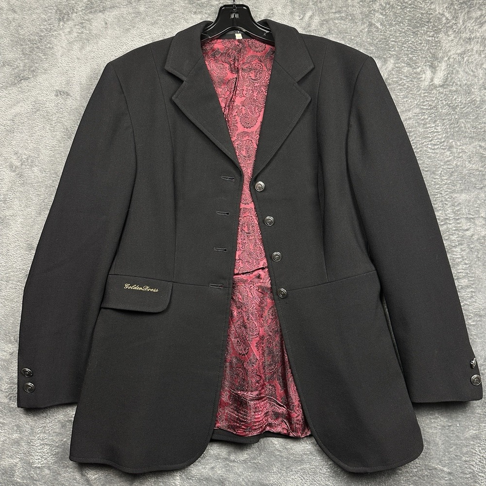Vintage Golden Dress Women's Equestrian Show Jacket 38x29.5 in 100% Wool Germany